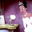 tiana regardant le prince grenouille