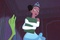 tiana regardant une patte de grenouille