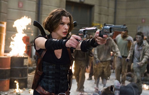 milla jovovich entour  e de zombies