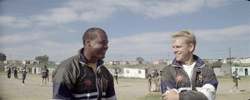 matt sur le tournage du film invictus de clint eastwood