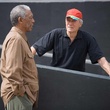 morgan freeman parlant avec le r  alisateur clint eastwood