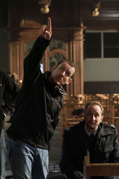 Benoit Poelvoorde et Dany Boon sur le tournage de Rien à déclarer