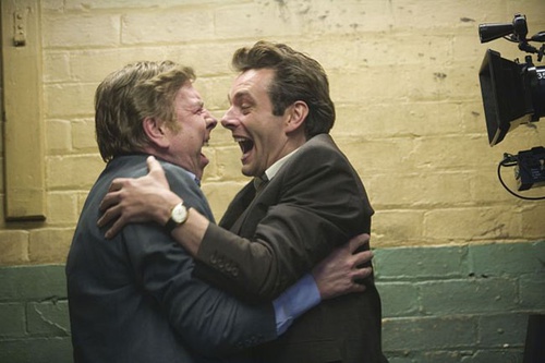 timothy spall et michael sheen en plein tournage