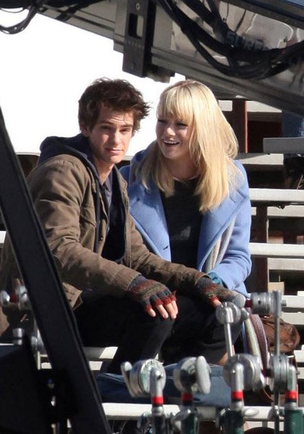 tournage spider man reboot   andrew garfield emma stone 2