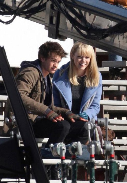 tournage spider man reboot   andrew garfield emma stone