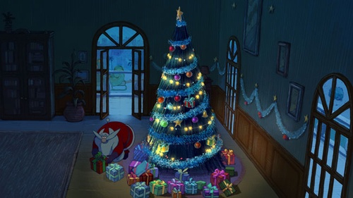 le p re noel d posant les cadeaux