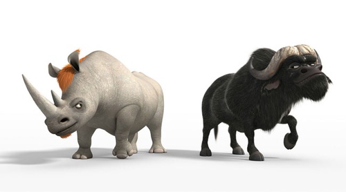 un bufle et un rhino