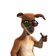 un kangourou aux lunettes 3D