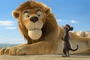 un lion et un chien de prairie