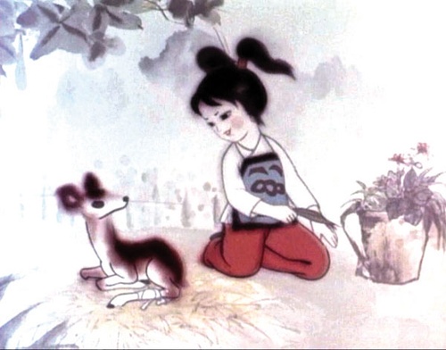 La petite fille et le faon