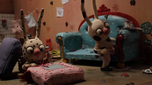 lapin-a-poids dans gros pois et petit point