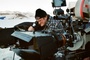 Quentin Tarantino sur le tournage du film "Les Huit Salopards"