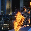 le ghost rider sur un pont