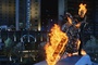 le ghost rider sur un pont