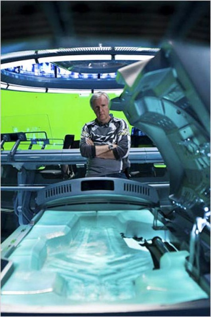 james cameron sur le tournage