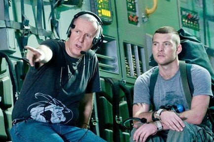 le réalisateur james cameron et sam worthington