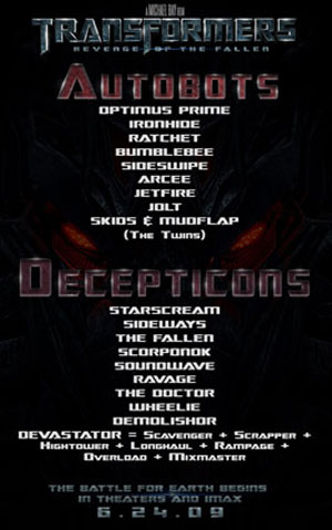 affiche autobots decepticons