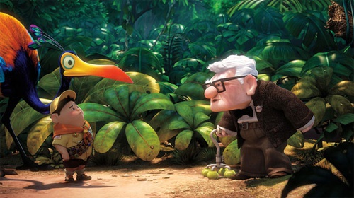 Carl, l'oiseau et Russell 