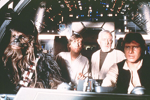 peter mayhew mark hamill alec guinness harrison ford - Star Wars : Episode 4 - La guerre des étoiles