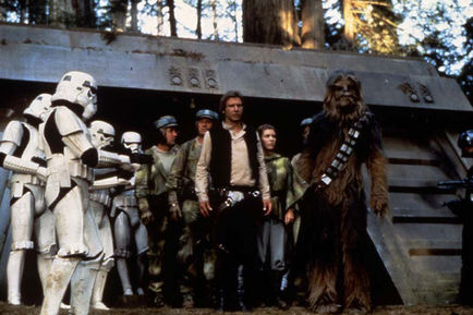 harrison ford carrie fisher peter mayhew - Star Wars : Episode 6 - Le retour du jedi