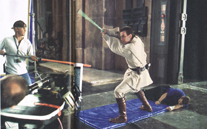 ewan mcgregor pendant le tournage - Star Wars : Episode 1 - La menace fantôme