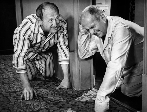 Bourvil et Louis de Funès à l'hôtel