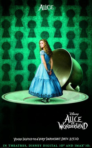affiche américaine du film alice in wonderland alice