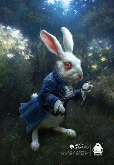 affiche promotionnelle le lapin blanc
