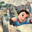 astro boy grimpant dans le ciel