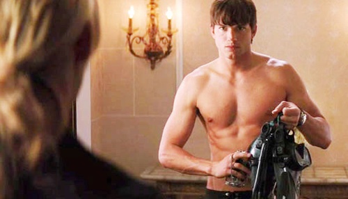 ashton kutcher face a katherine heigl