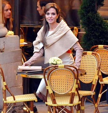 l actrice jolie angelina sur le tournage du film tourist