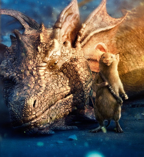 un dragon et une souris