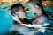 john cena et ashley scott dans la piscine