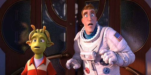 alien et humain surpris