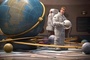 un humain devant un globe terrestre